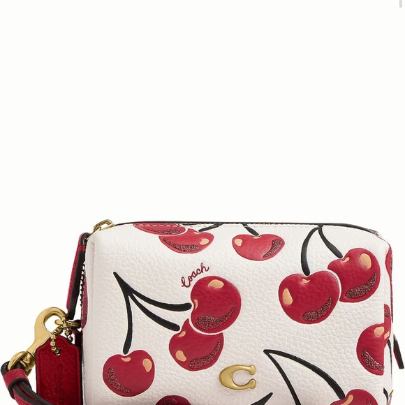 Coach Handbags - Coach Cherry Print Mini Bag in White and Red